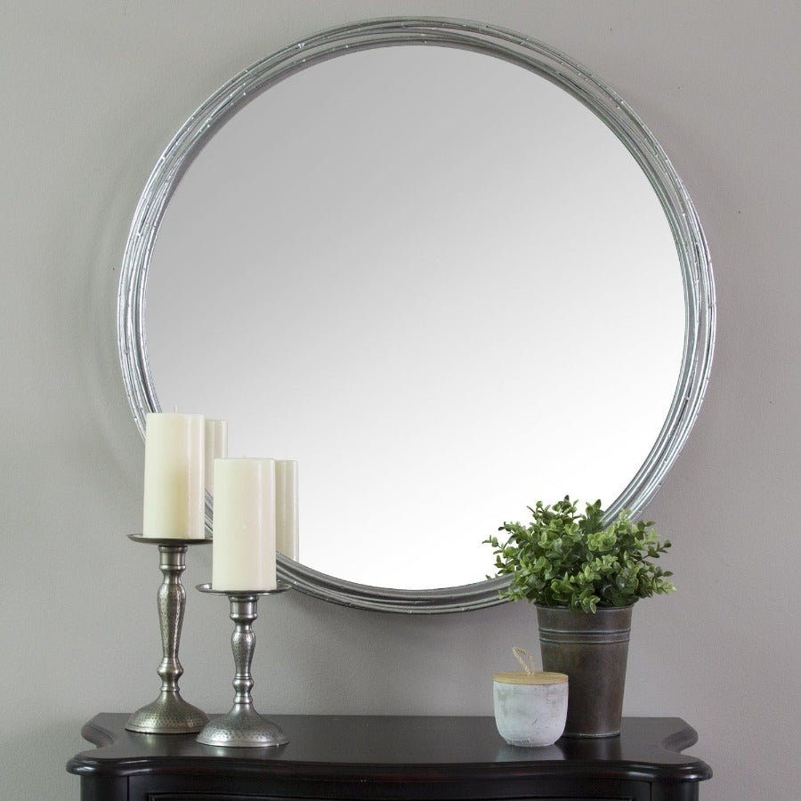 Silver Statement Metal Framed Wall Mirror - Novus Decor Wall Decor