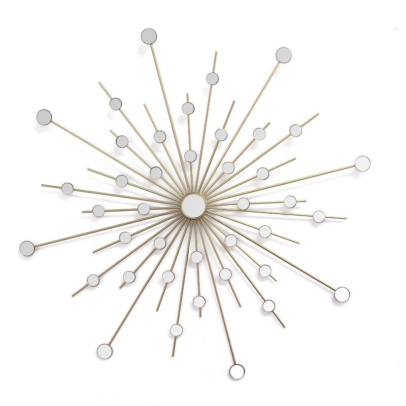 Shimmering Gold Metal Mirror Burst Wall Decor - Novus Decor Wall Decor