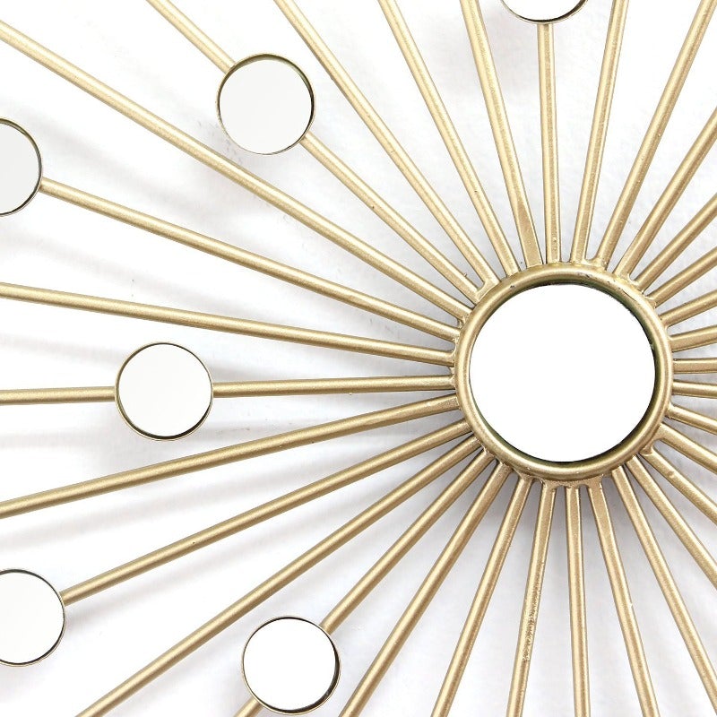 Shimmering Gold Metal Mirror Burst Wall Decor - Novus Decor Wall Decor