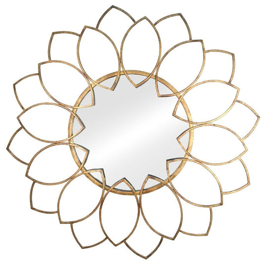 Distressed Antique Bronze Solid Metal Wall Mirror - Novus Decor Wall Decor