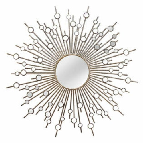 Bronze Modern Sunburst Design Wall Mirror with Mini Mmirrors - Novus Decor Wall Decor