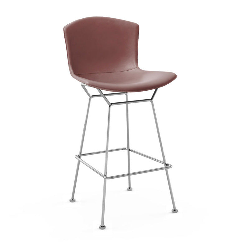 Bertoia Leather-Covered Stool