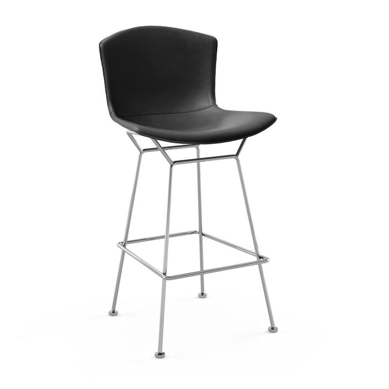 Bertoia Leather-Covered Stool