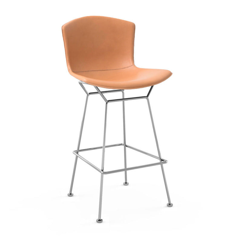 Bertoia Leather-Covered Stool
