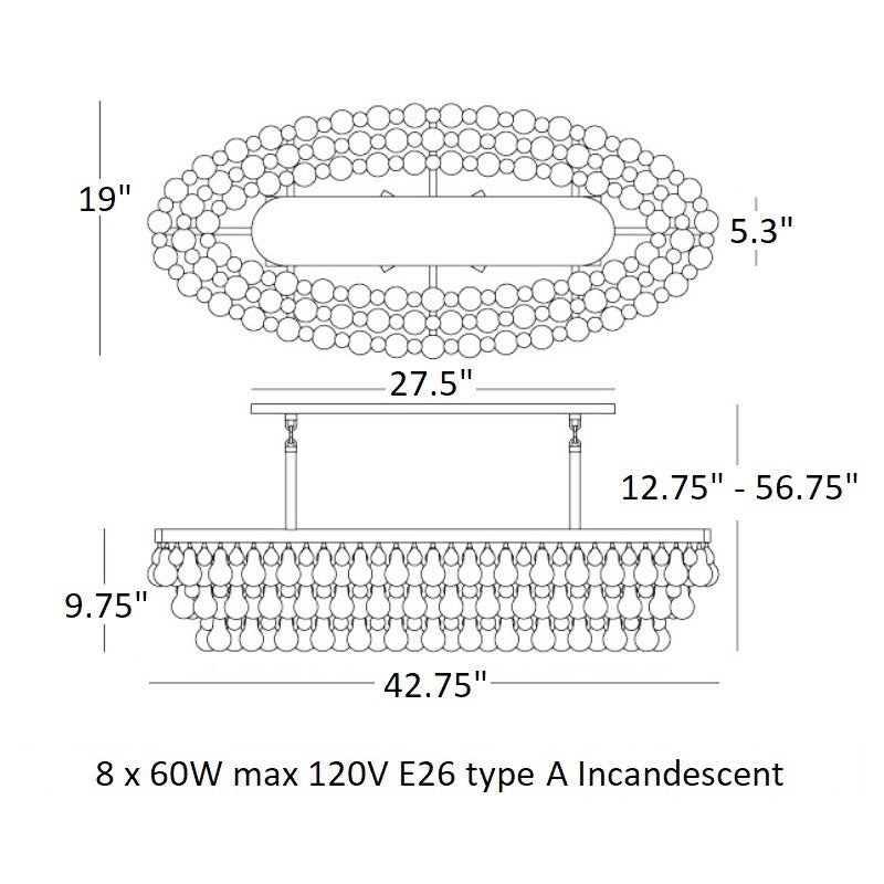 Bling Oval Chandelier
