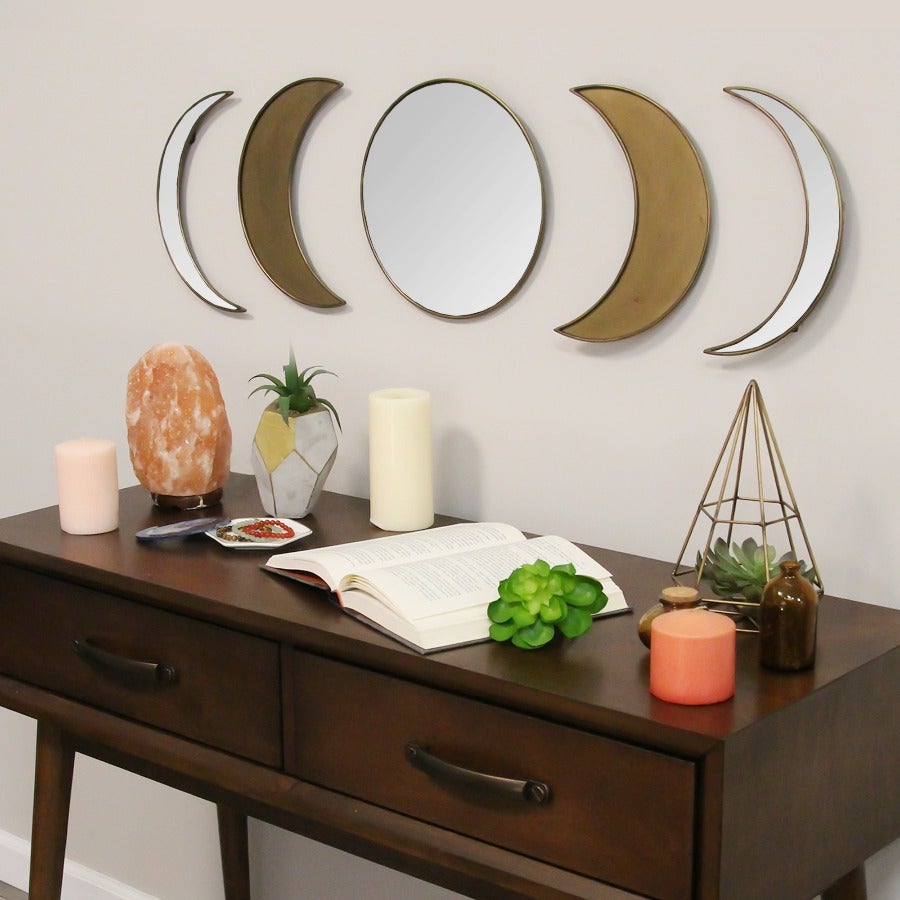 Antique Boho Moon Phase Wall Mirror - Novus Decor Wall Decor