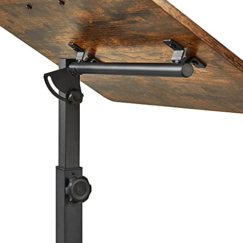Tilting Top End Table with 2 Lockable Rolling Wheels