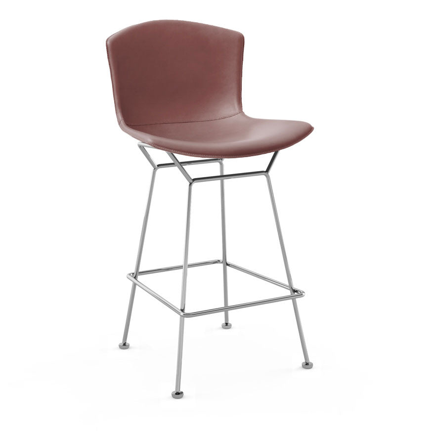 Bertoia Leather-Covered Stool