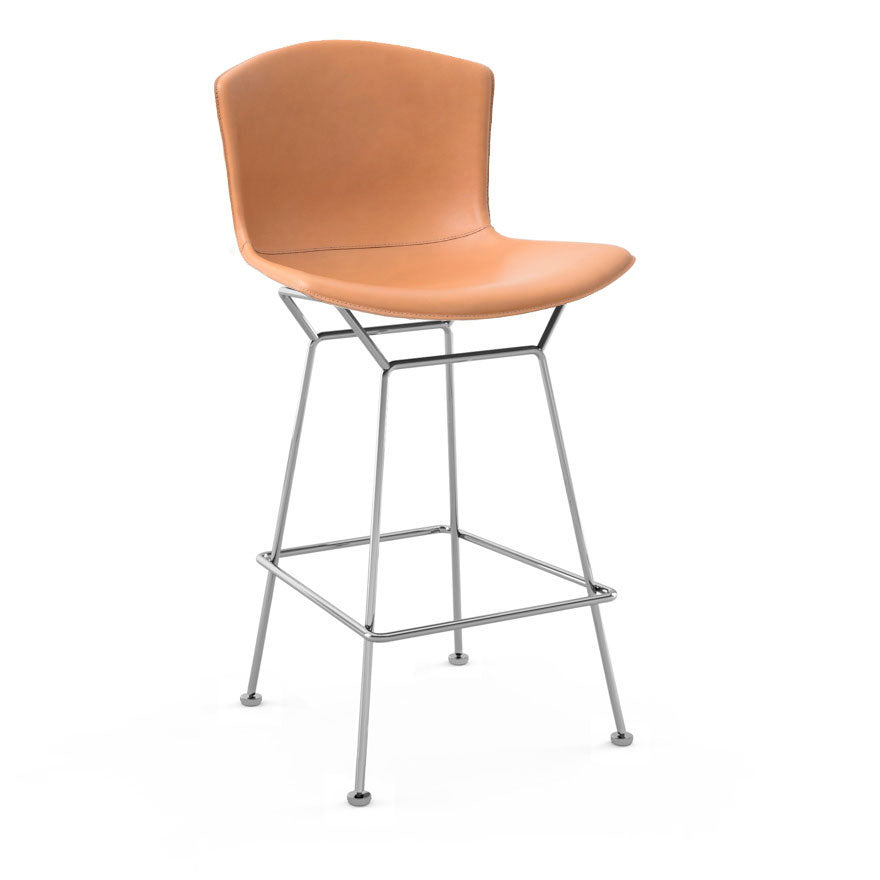 Bertoia Leather-Covered Stool