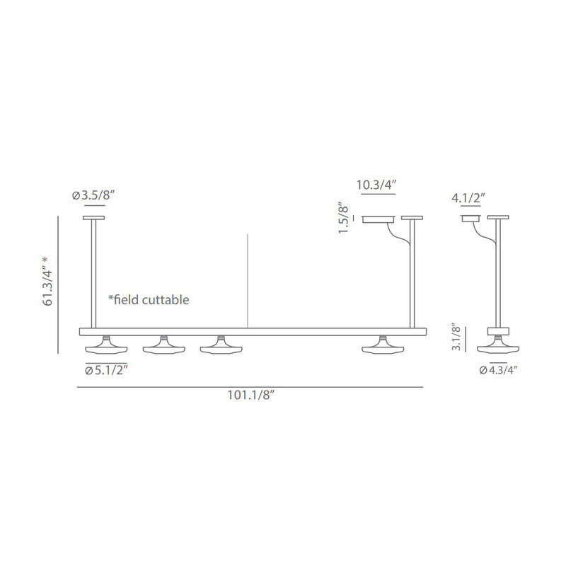 Button Linear Pendant Light