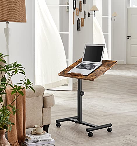 Tilting Top End Table with 2 Lockable Rolling Wheels