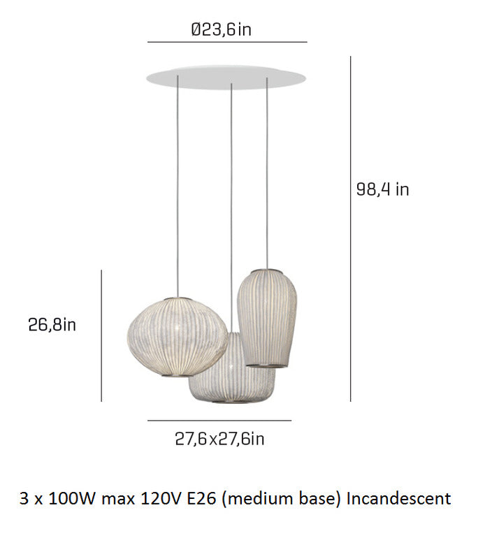 Coral 3 Light Pendant Light