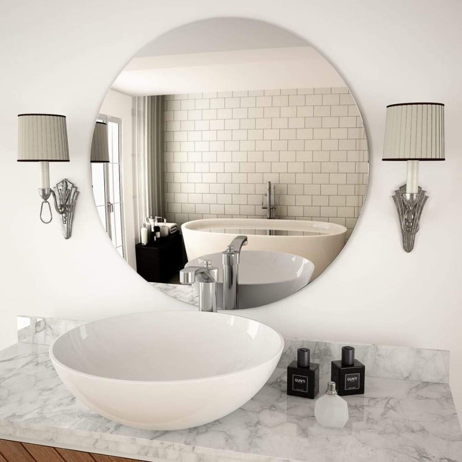 Frameless Mirror Round 11.8" Glass - Novus Decor Wall Decor