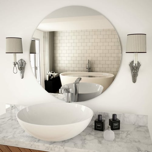 Frameless Mirror Round 11.8" Glass - Novus Decor Wall Decor