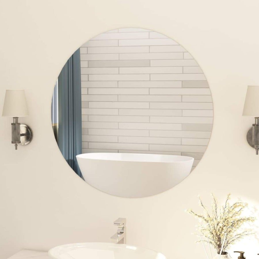 Frameless Mirror Round 11.8" Glass - Novus Decor Wall Decor
