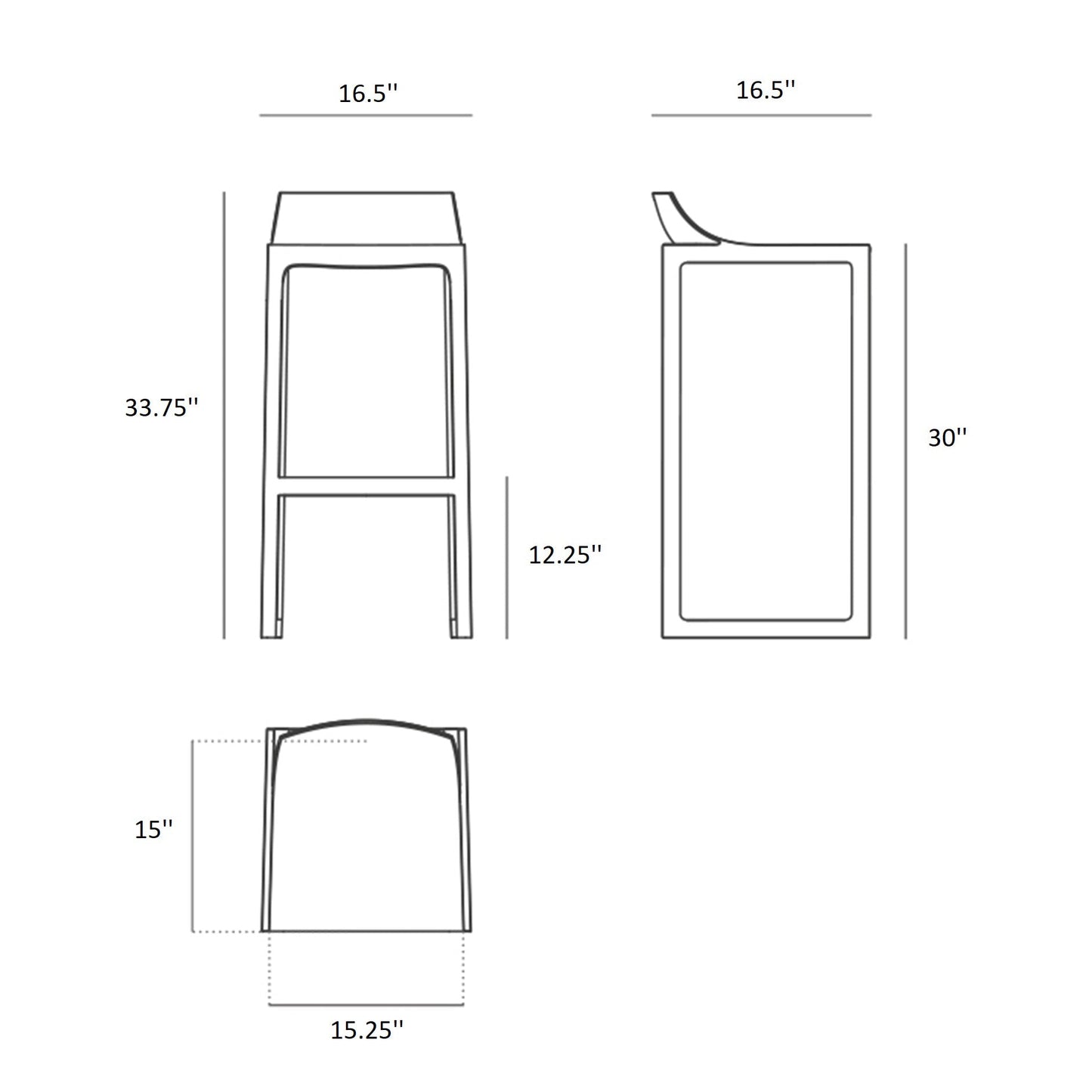 Wall Street Bar Stool (Set of 4)