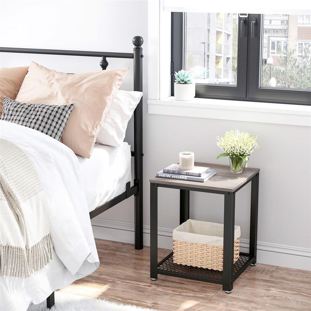 Gray Square Side Table End Table