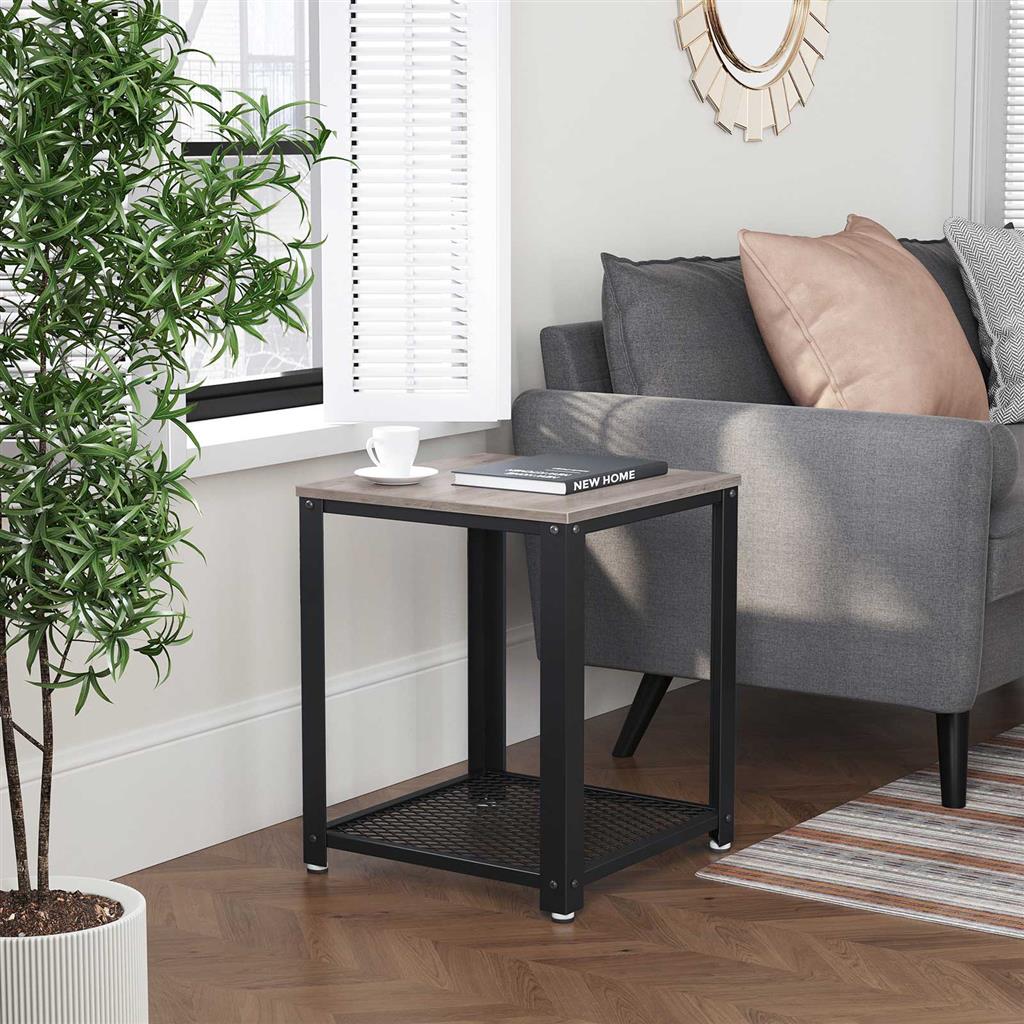 Gray Square Side Table End Table