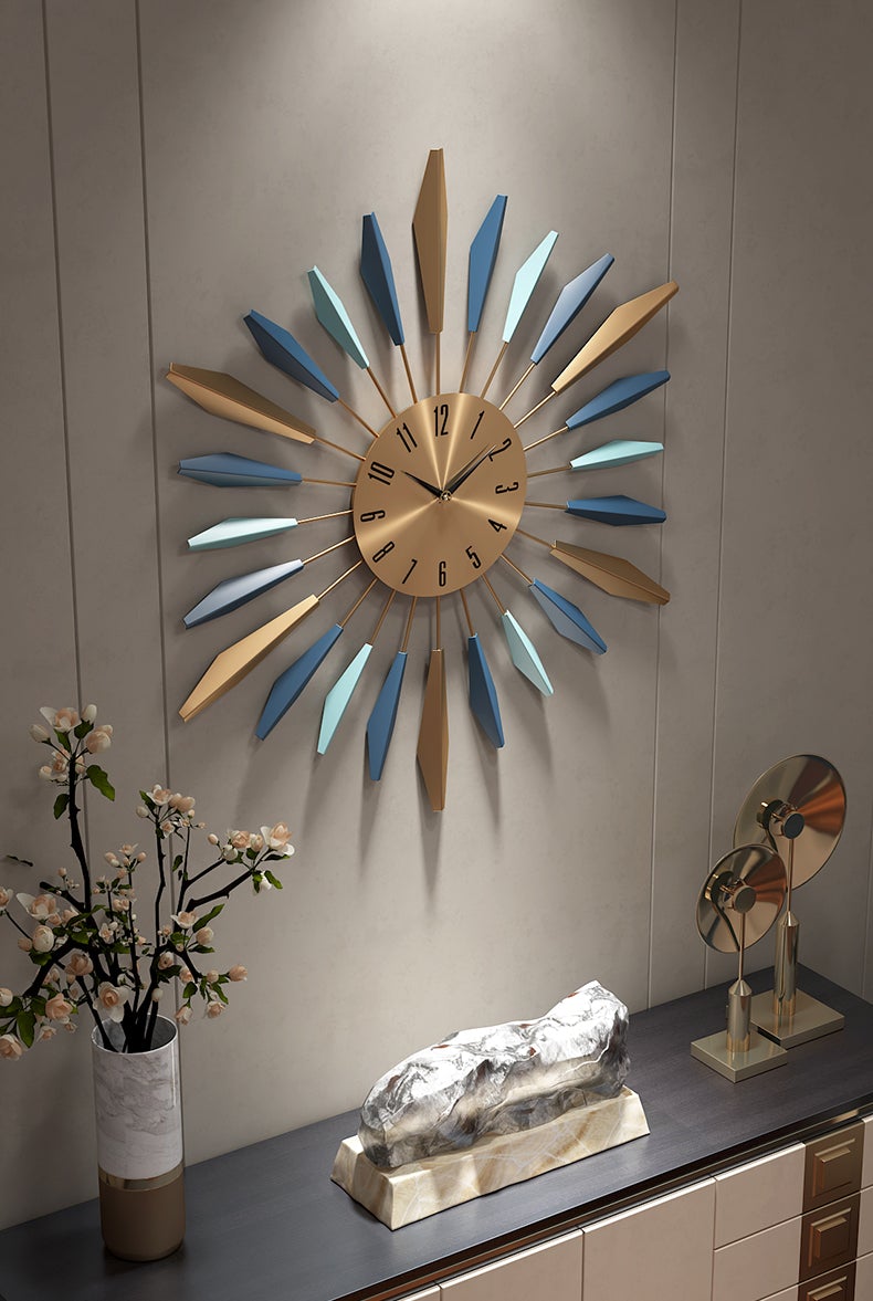 Nordic Metal Feather Wall Clock - Novus Decor Wall Decor