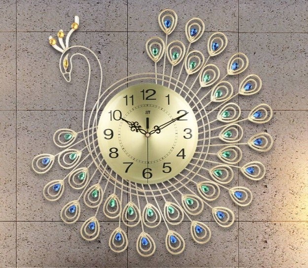 Peacock Metal Wall Clock - Novus Decor Wall Decor