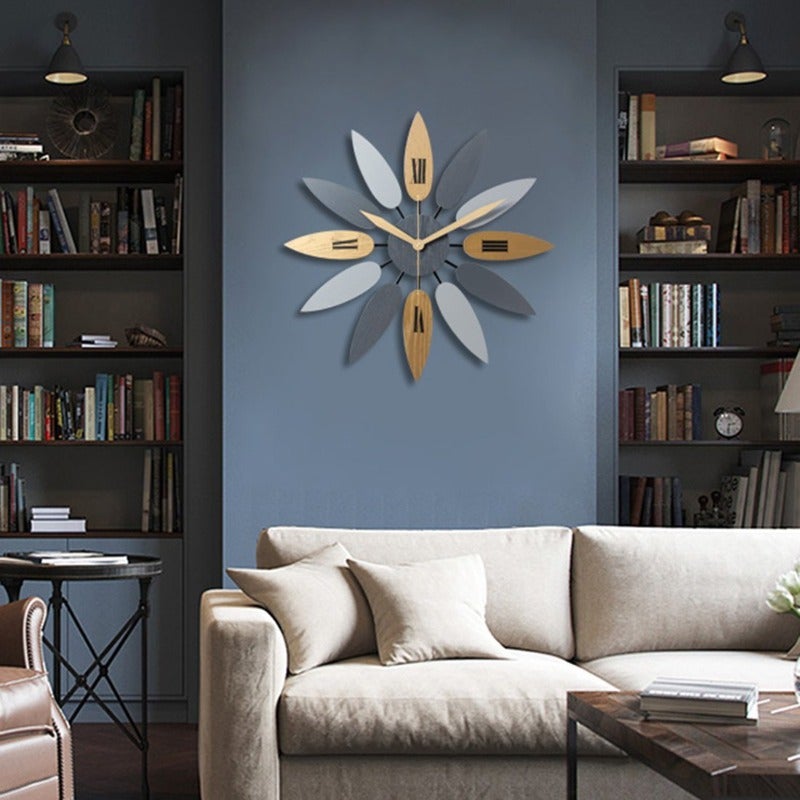 Nordic Wooden Leaf Wall Clock - Novus Decor Wall Decor