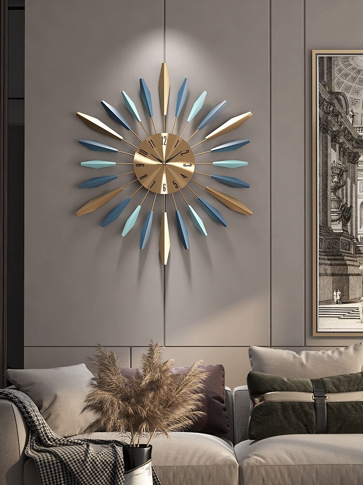 Nordic Metal Feather Wall Clock - Novus Decor Wall Decor