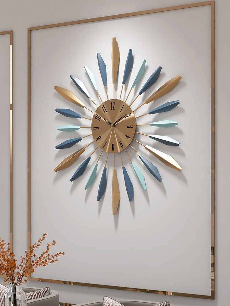 Nordic Metal Feather Wall Clock - Novus Decor Wall Decor