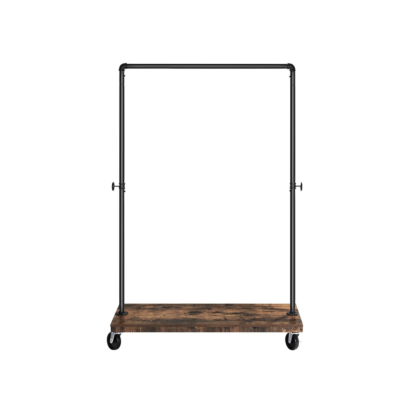 Industrial Pipe Style Rolling Garment Rack with Shoe Shelf
