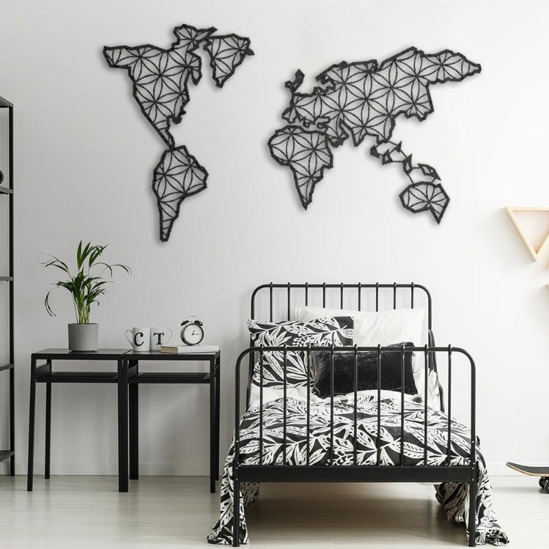 Liv - Metal World Map Wall Art - Novus Decor Wall Decor