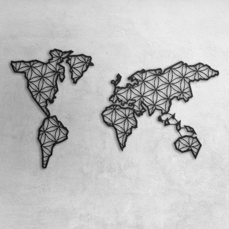 Liv - Metal World Map Wall Art - Novus Decor Wall Decor