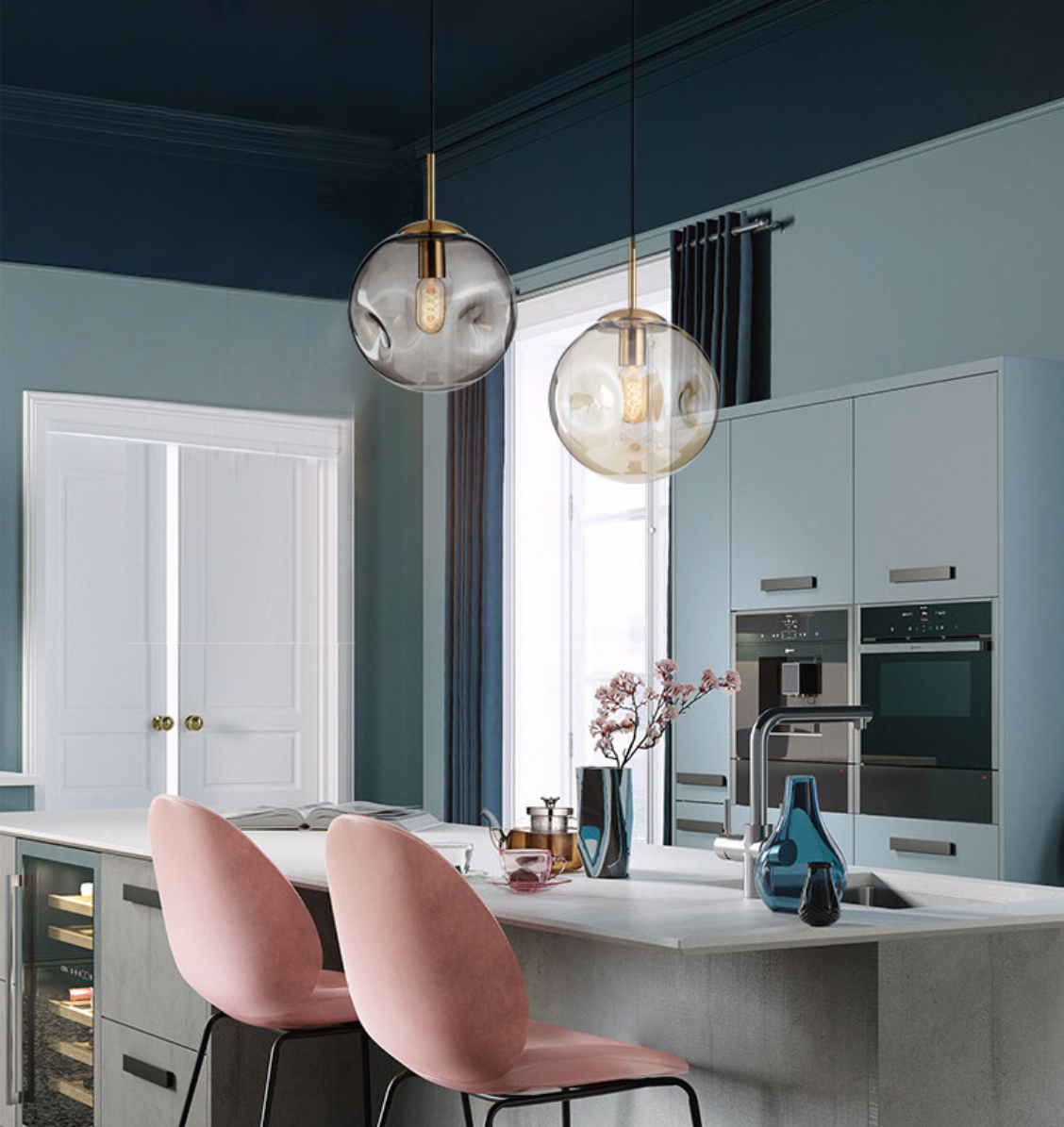 Surmi Globe Glass Pendant Light 
