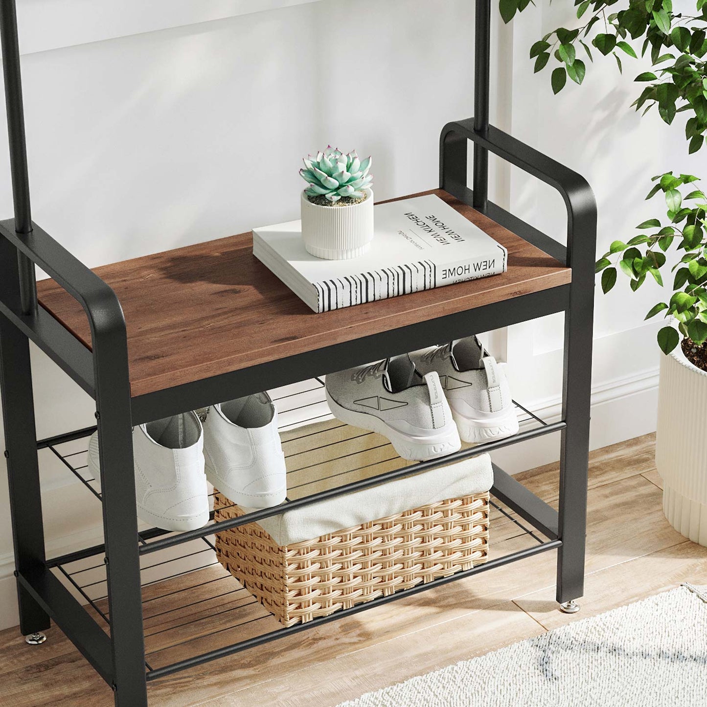 Coat Rack Hazelnut Brown and Black