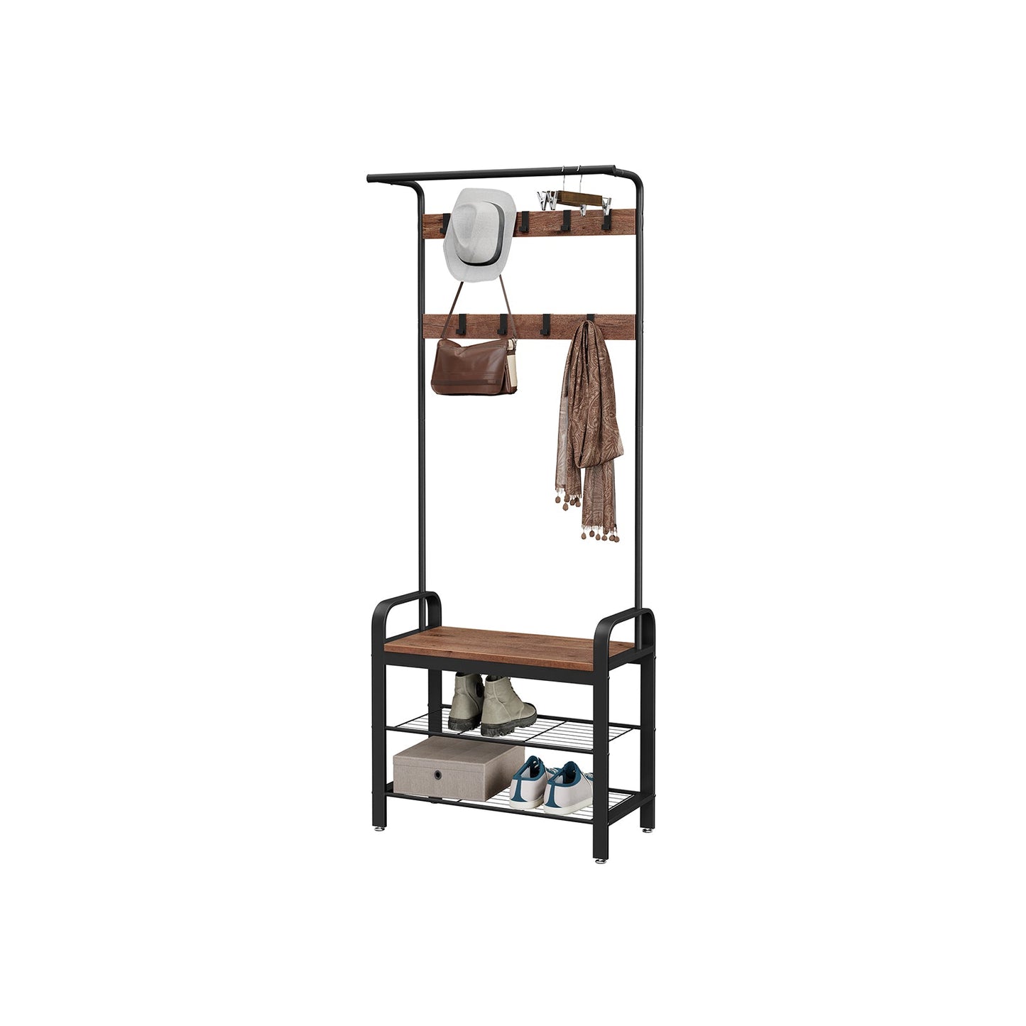 Coat Rack Hazelnut Brown and Black