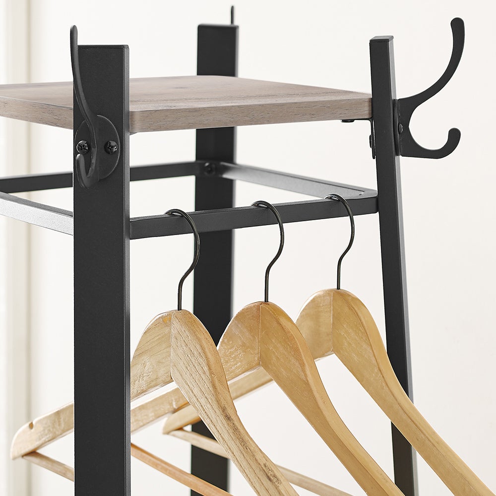 Coat Rack Stand with 3 Shelves