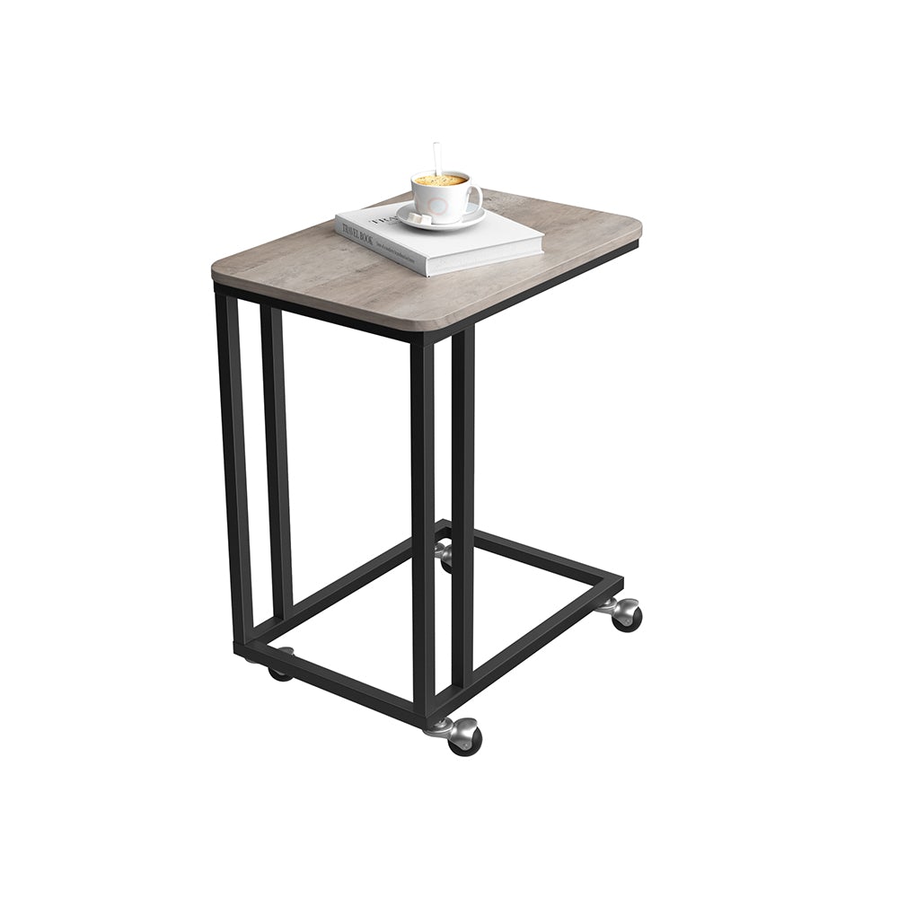 C Shaped Snack Table with Metal Frame