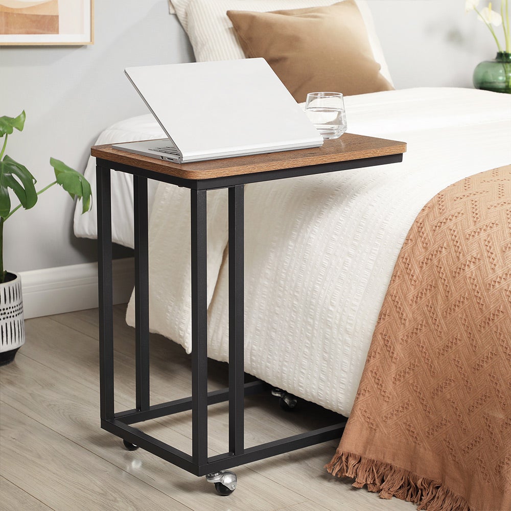 C Shaped Snack Table with Metal Frame