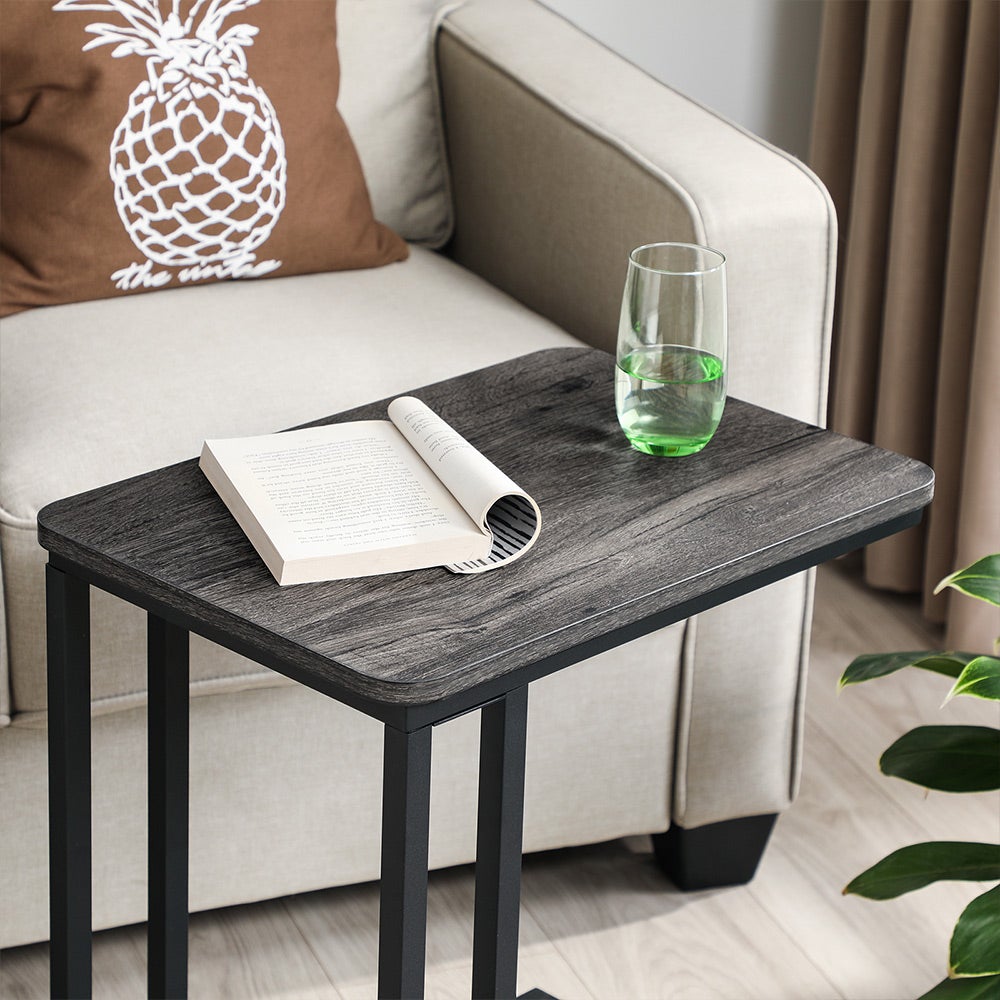 C Shaped Snack Table with Metal Frame