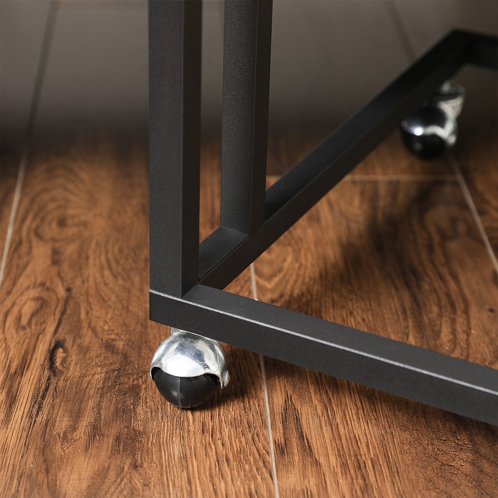 C Shaped Snack Table with Metal Frame