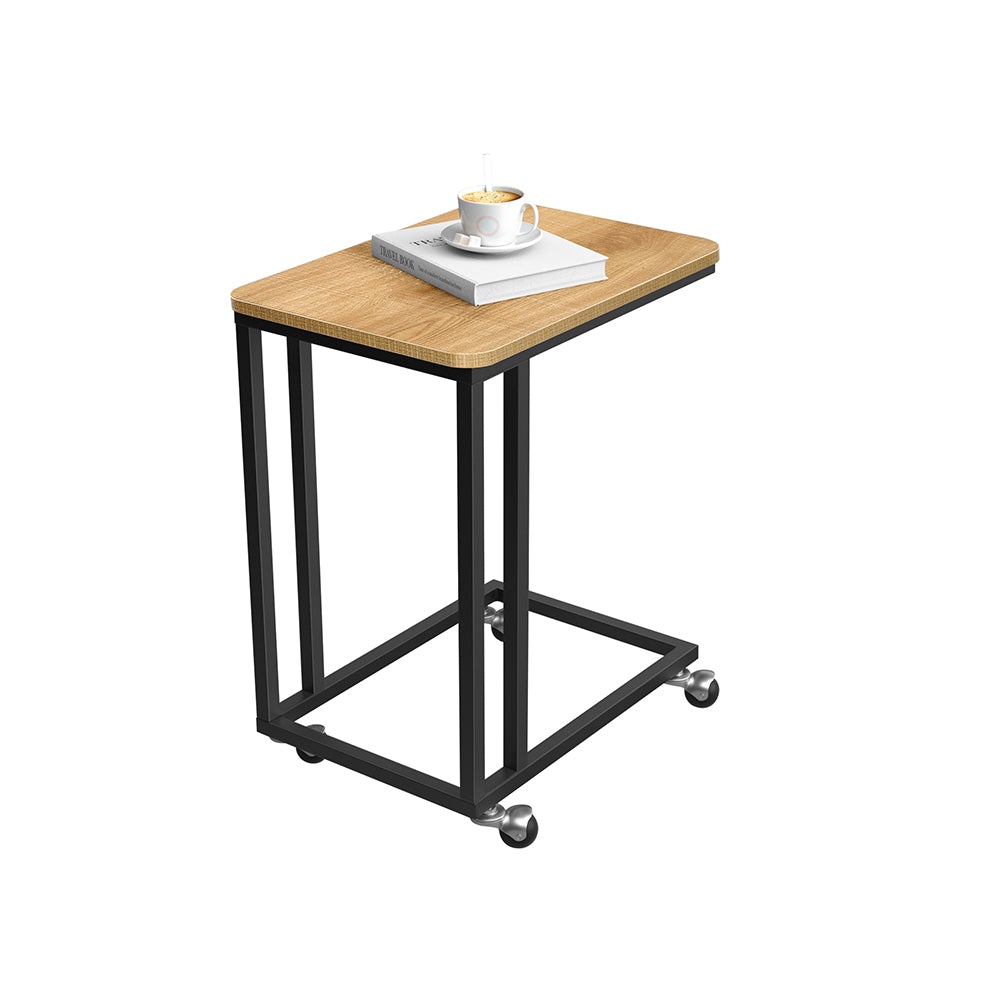 C Shaped Snack Table with Metal Frame