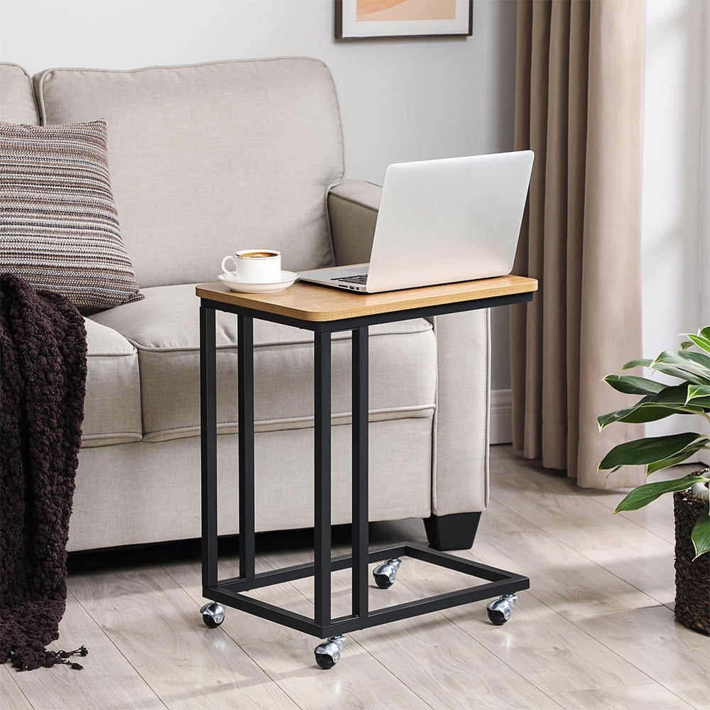 C Shaped Snack Table with Metal Frame