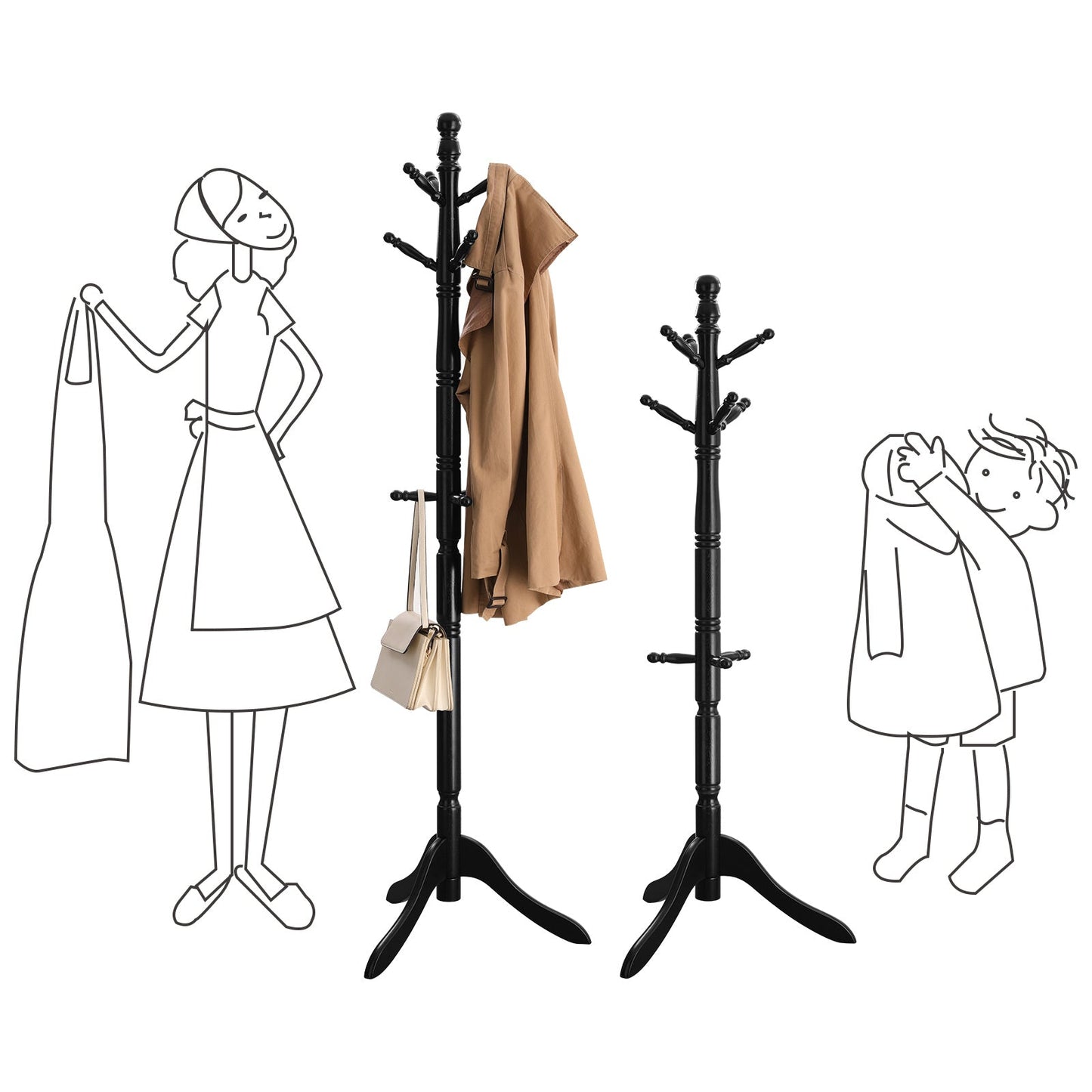 Solid Wood Coat Stand