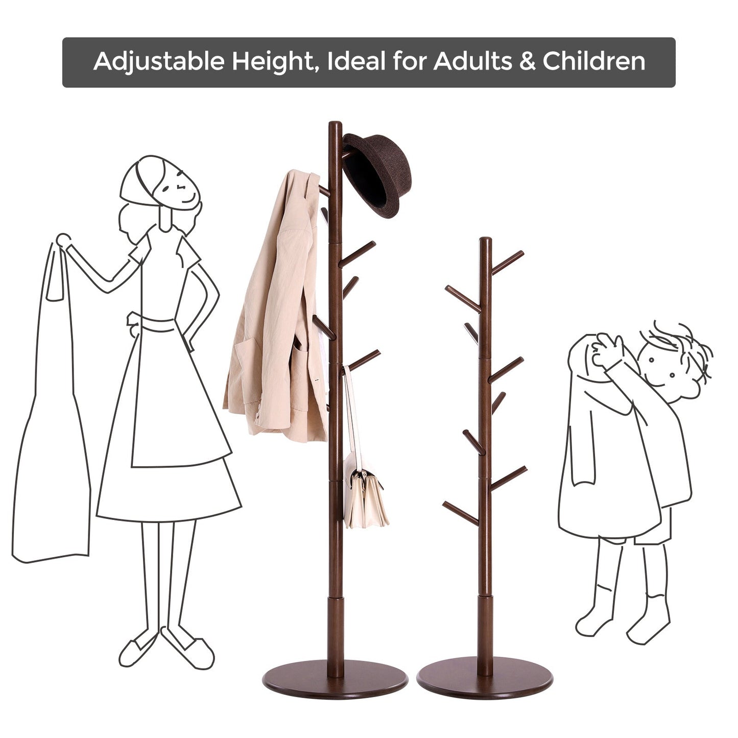 Solid Wood Coat Stand