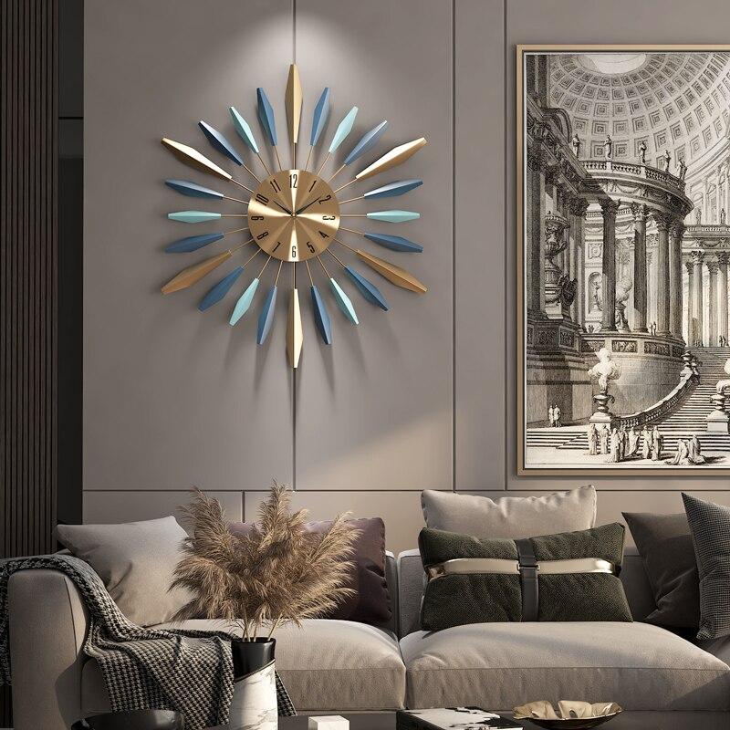 Nordic Metal Feather Wall Clock - Novus Decor Wall Decor