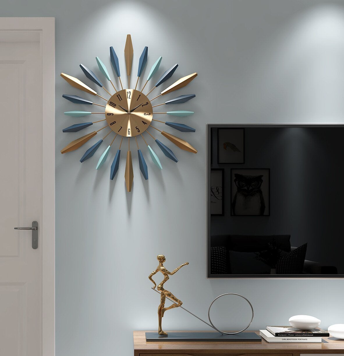 Nordic Metal Feather Wall Clock - Novus Decor Wall Decor