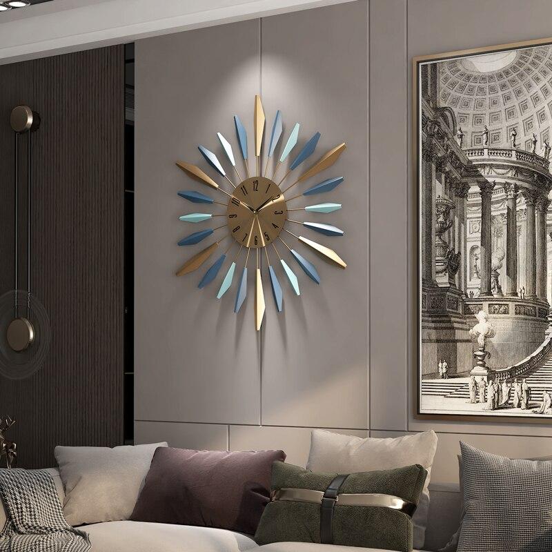 Nordic Metal Feather Wall Clock - Novus Decor Wall Decor