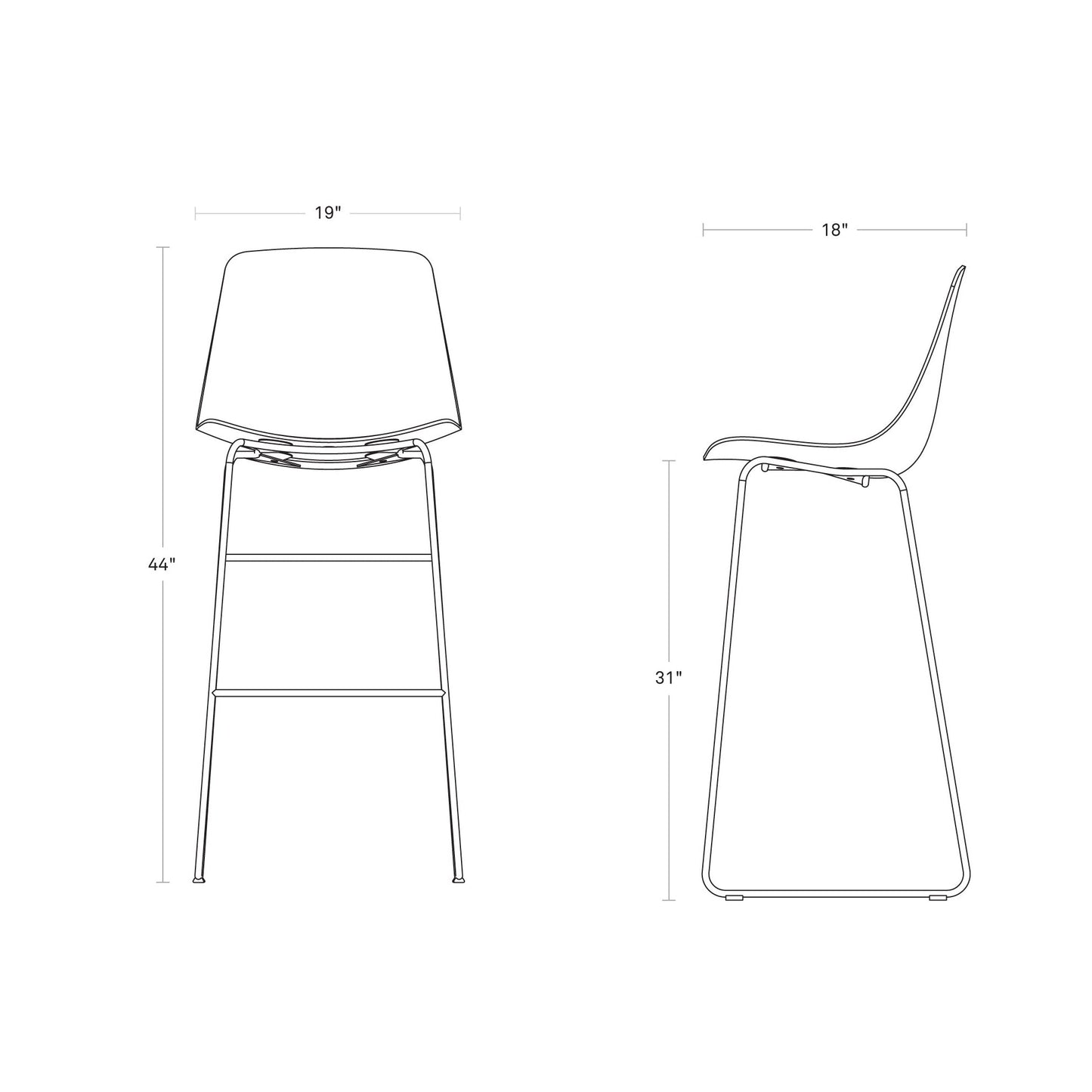 Clean Cut Stool with Sled Leg