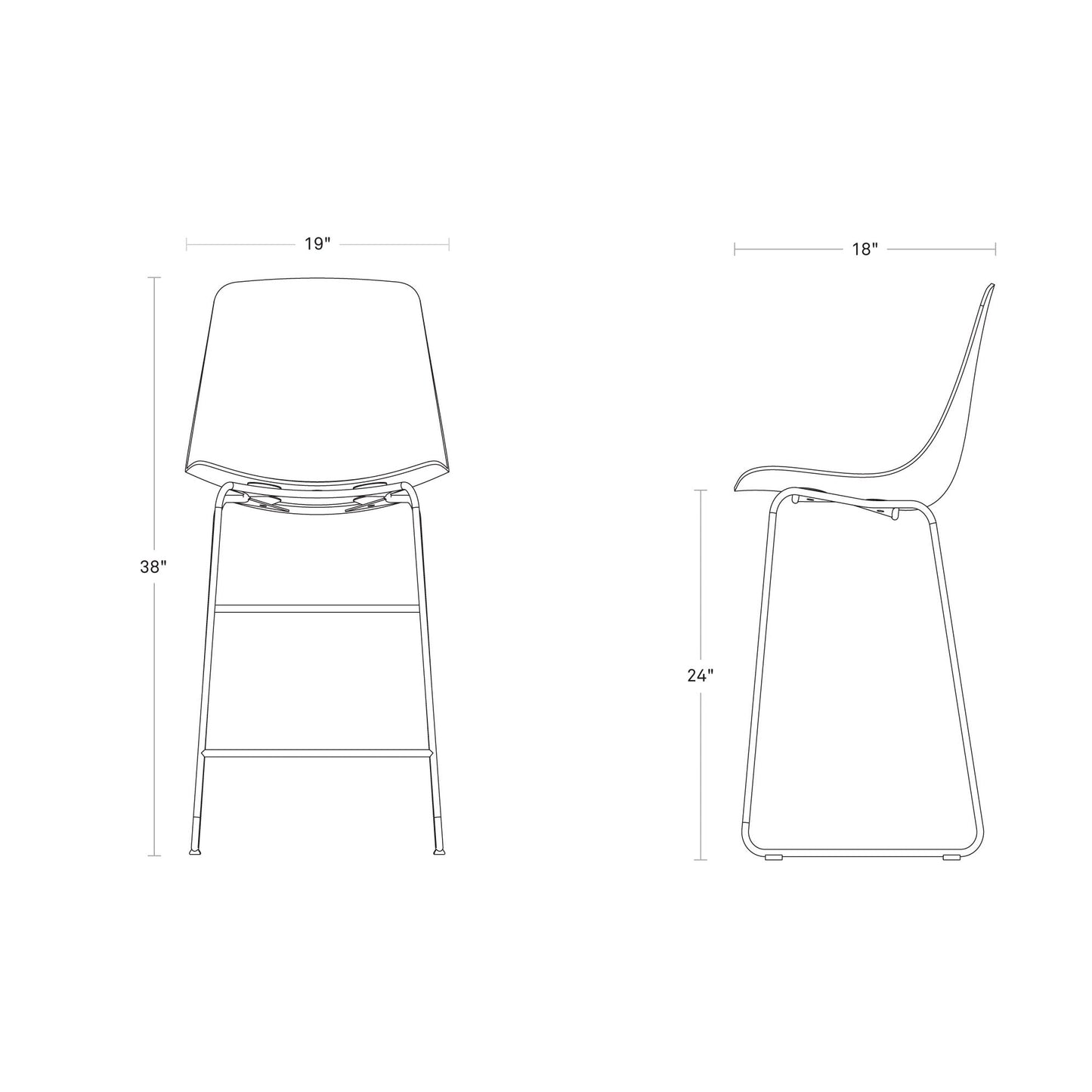 Clean Cut Stool with Sled Leg