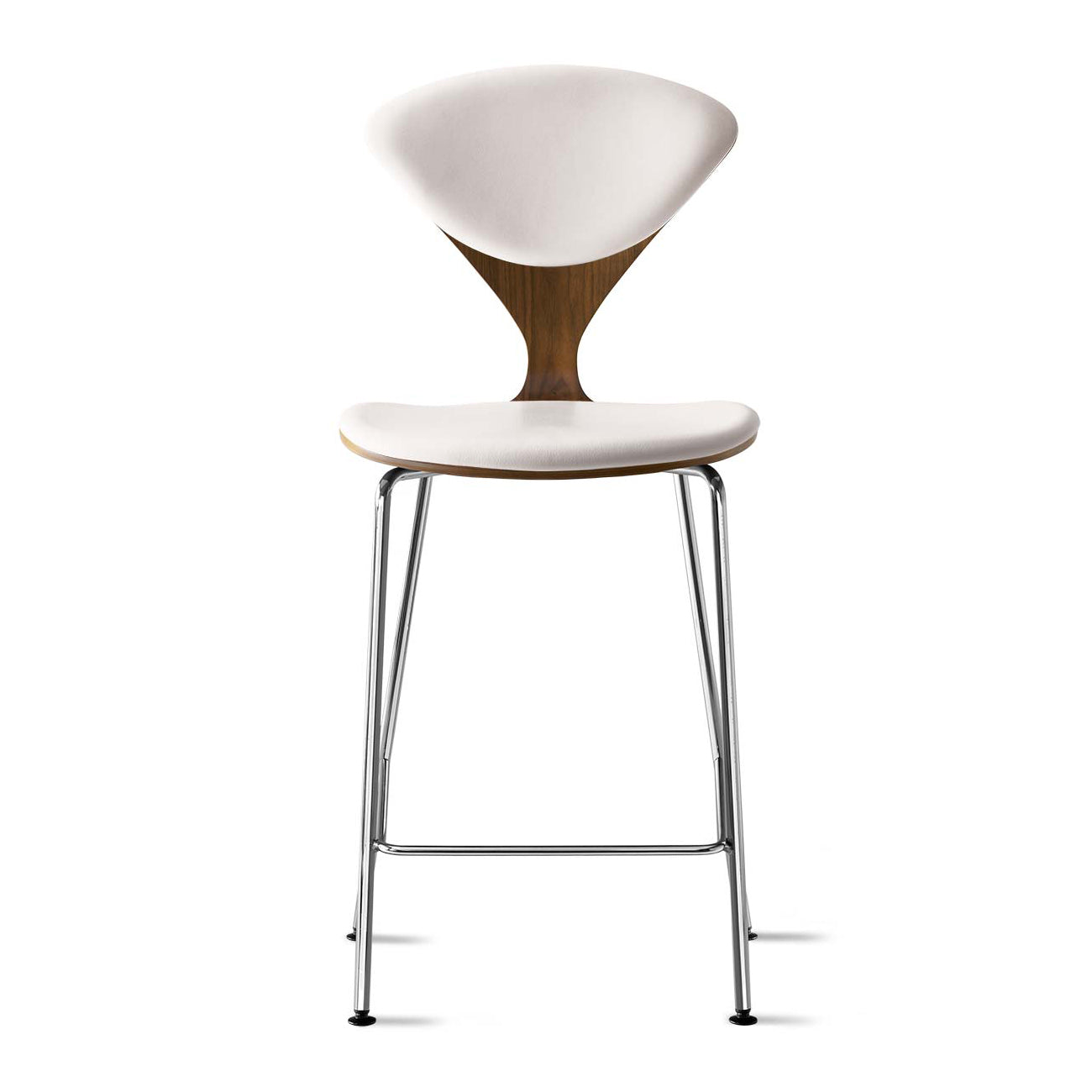 Bar Stool with Chrome Base - Upholstered Seat and Back