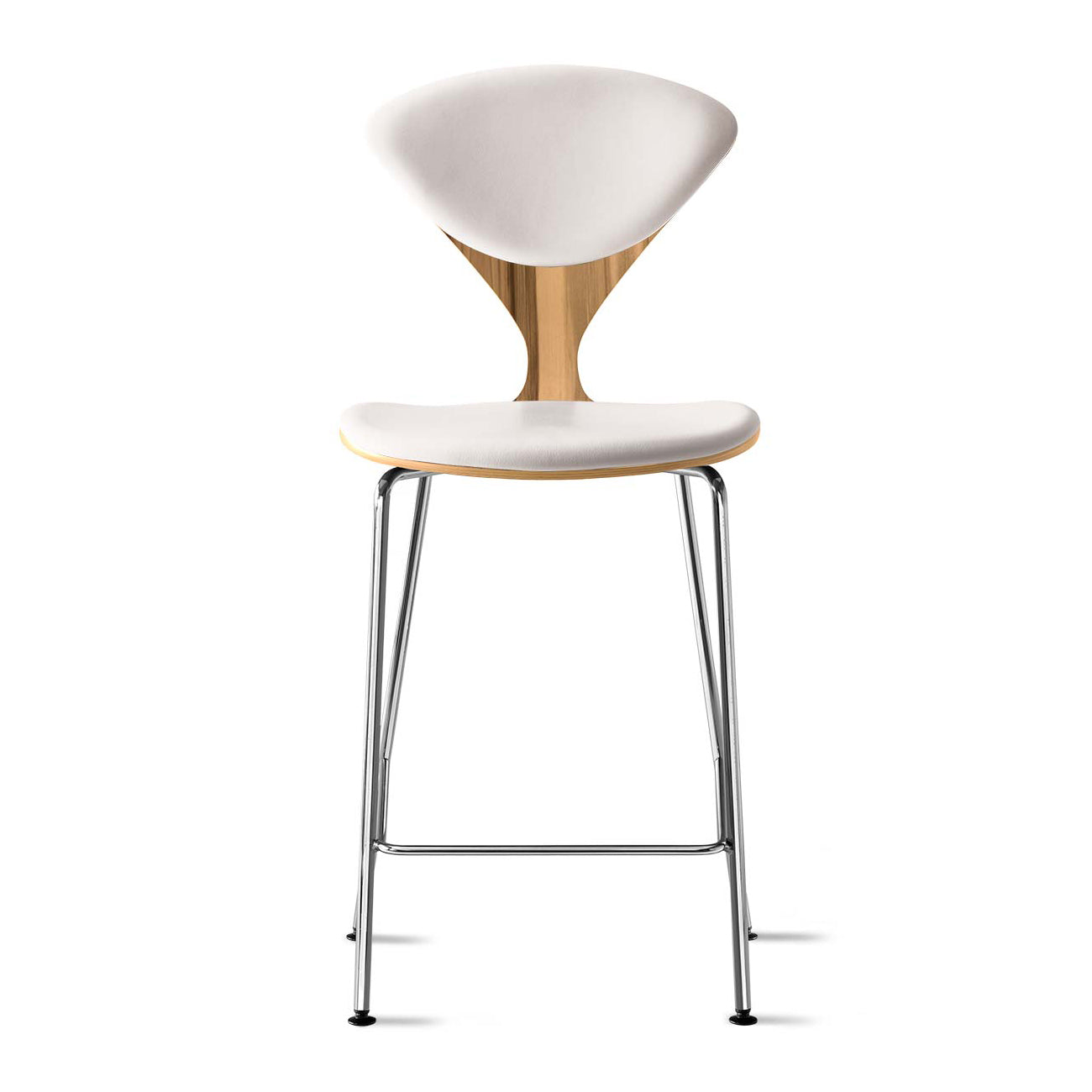 Bar Stool with Chrome Base - Upholstered Seat and Back