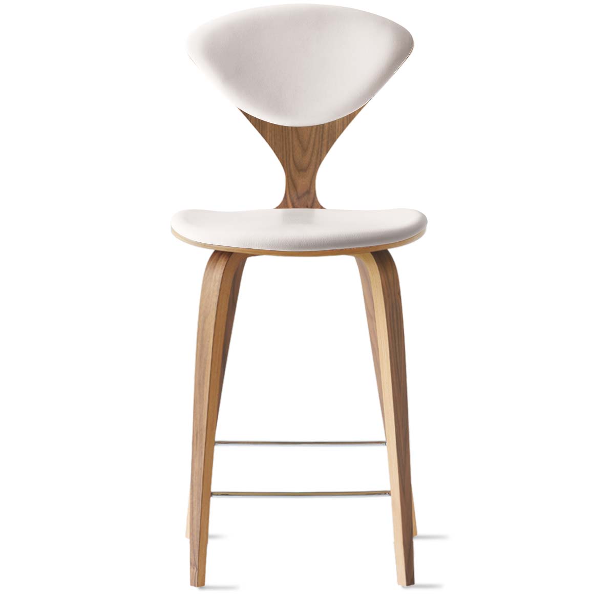 Bar Stool with Wood Base - Upholstered Seat and Back